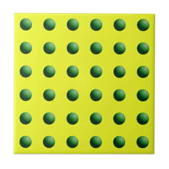 Green Spheres on Yellow Tile (Front)