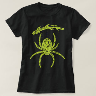 Green Spider Hanging From Branch T-Shirt