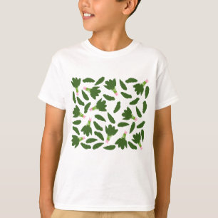 Green Spinach Leaves Pattern T-Shirt
