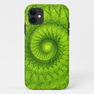 Green Spiral Fractal Case-Mate iPhone Case