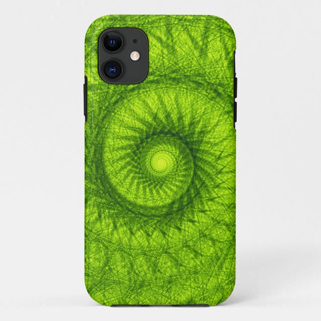 Green Spiral Fractal Case-Mate iPhone Case (Back)