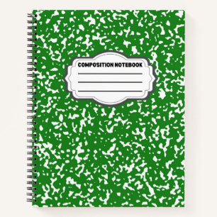 Green Spiral Graph Paper Composition Notebook 