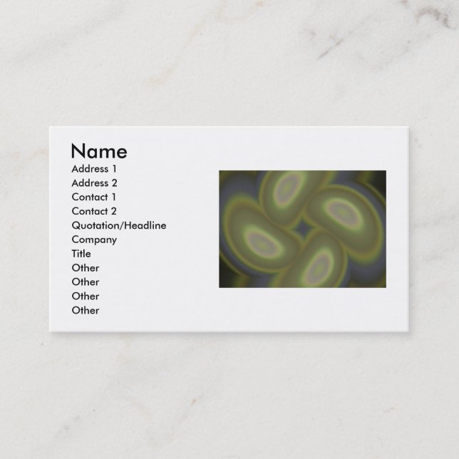 Green Spirals  Business Card (Front)