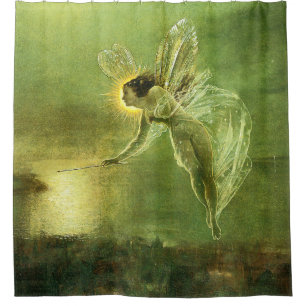 Green Spirit Of The Night Fairy Shower Curtain