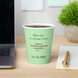 Green Spiritual Uplifting Verses Faith  Paper Cups