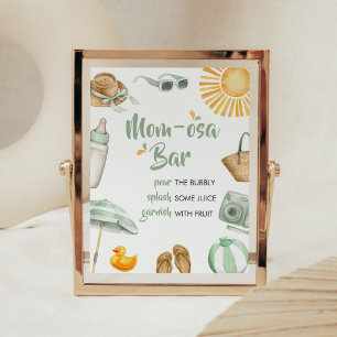 Green Splish Splash Baby Shower Mum Osa Bar Poster