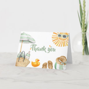 Green Splish Splash Baby Shower Thank You Card