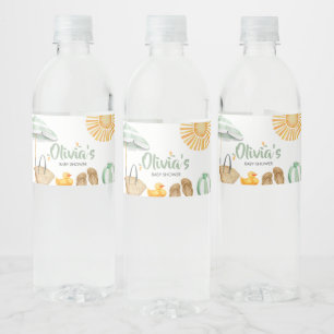 Green Splish Splash Baby Shower Water Bottle Label