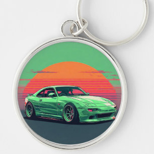 Green Sports Car Luxury Racing for Car Lovers Key Ring