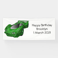 Green sports car with airfoil illustration
