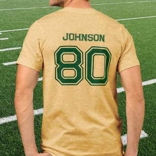 Green Sports Team Custom Name, Number, Team Yellow Tri-Blend Shirt