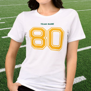 Green Sports Team Custom Name, Yellow Number, Team Tri-Blend Shirt