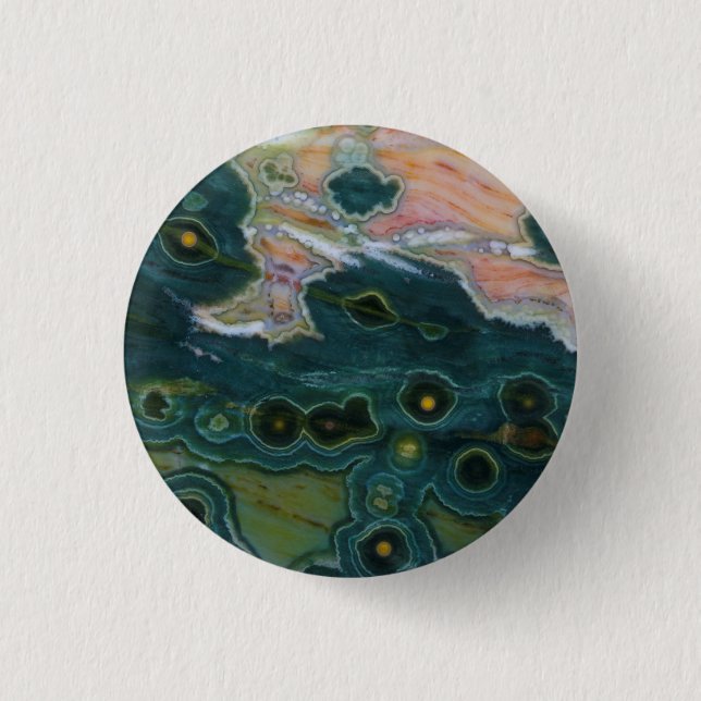 Green Spotted Ocean Jasper 3 Cm Round Badge (Front)