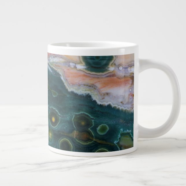 Green Spotted Ocean Jasper Large Coffee Mug (Right)