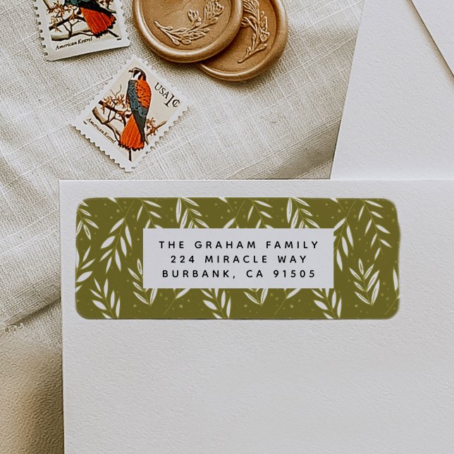 Green Sprigs Botanical Return Address Label (Creator Uploaded)