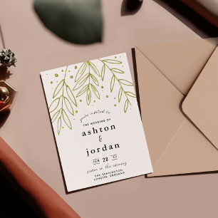 Green Sprigs Botanical Wedding Invitation