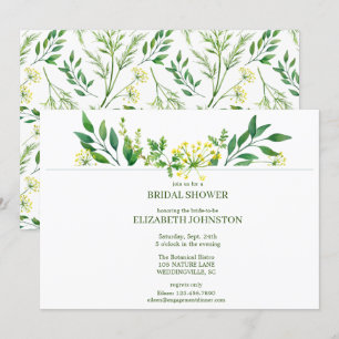 Green Spring Botanical Herbs Bridal Shower Party Invitation