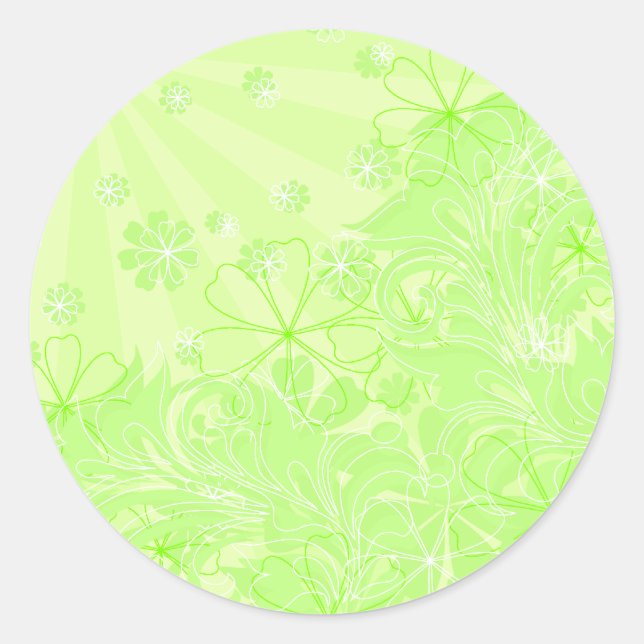 green spring classic round sticker (Front)
