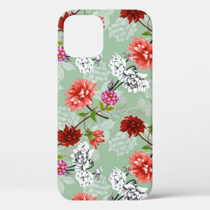 Green Spring Floral: Hand Drawn iPhone 12 Case