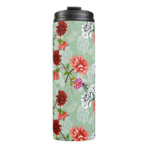 Green Spring Floral: Hand Drawn Thermal Tumbler