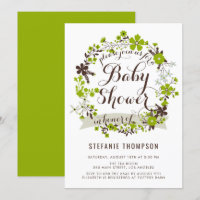 Green Spring Floral Wreath Baby Shower