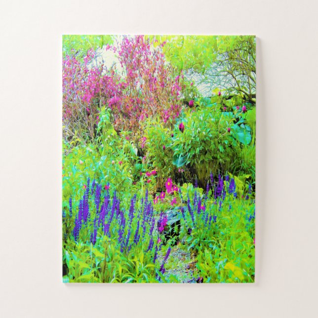 Green Spring Garden Landscape with Peonies Jigsaw Puzzle (Vertical)
