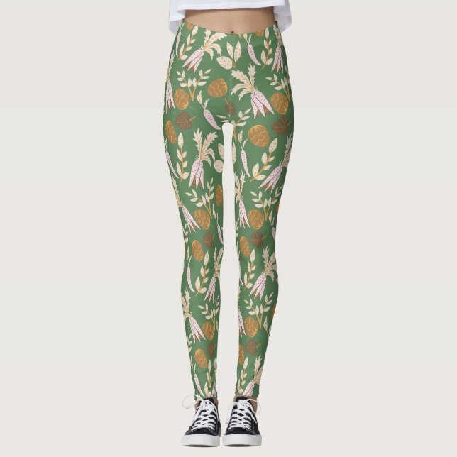 Green Spring Pattern Leggings (Front)