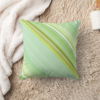 Green Sprout Mint and Lime Green Stripe and Plaid Cushion