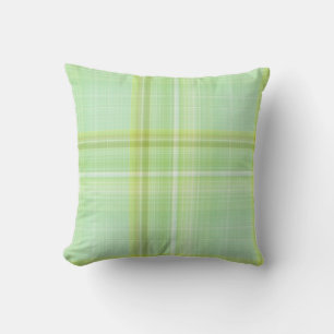 Green Sprout Pastel Green Plaid Cushion