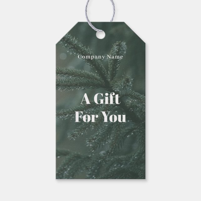 Green spruce tree gift tags (Front)