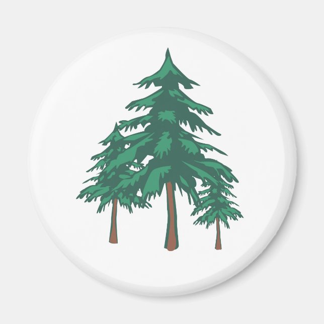 Green spruce trees magnet (Front)