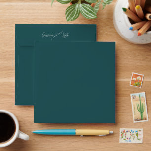 Green Spruce Wedding Stationery Coloured Envelope