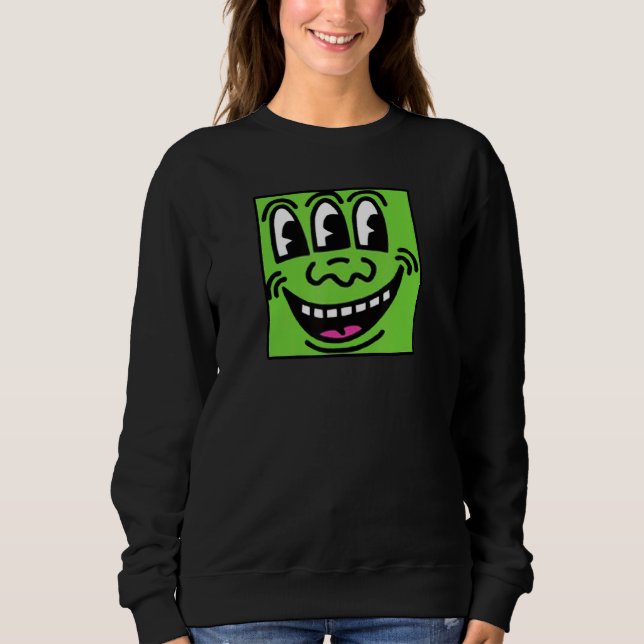 Green Squard Three Eye Face Sweatshirt (Front)