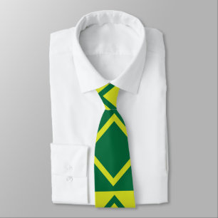 Green Square Diamond Geometric Tie