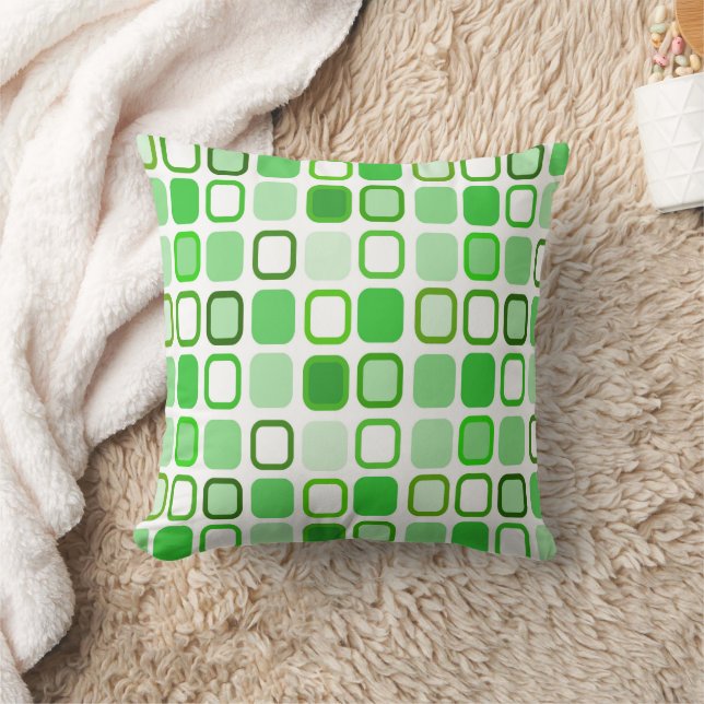 Green Squares Design Cushion (Blanket)