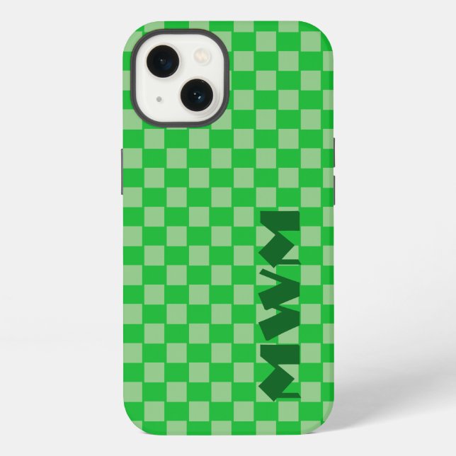 Green Squares Monogram Cell Phone Case (Back)