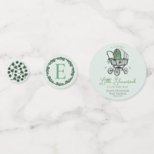 Green St Patricks Baby Shower Table Confetti