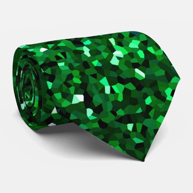 Green St Patrick's Day Birthday Wedding Glitter Tie (Rolled)