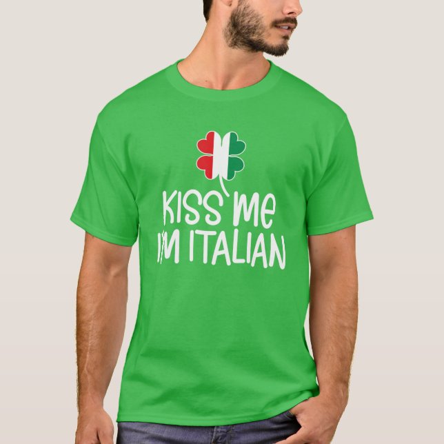 Green St Patrick's Day Funny Italian Humourous Nov T-Shirt (Front)