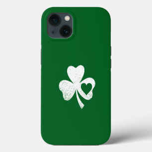 Green St Patricks Day Irish Patty's Heart Shamrock iPhone 13 Case