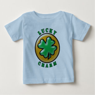 Green St. Patrick's Day Lucky Charm Clover Baby T-Shirt