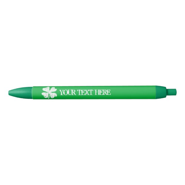Green St Patrick's Day party pens with shamrock (Front)