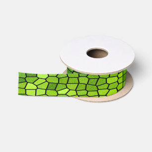 Green Stain Glass Look Satin Ribbon