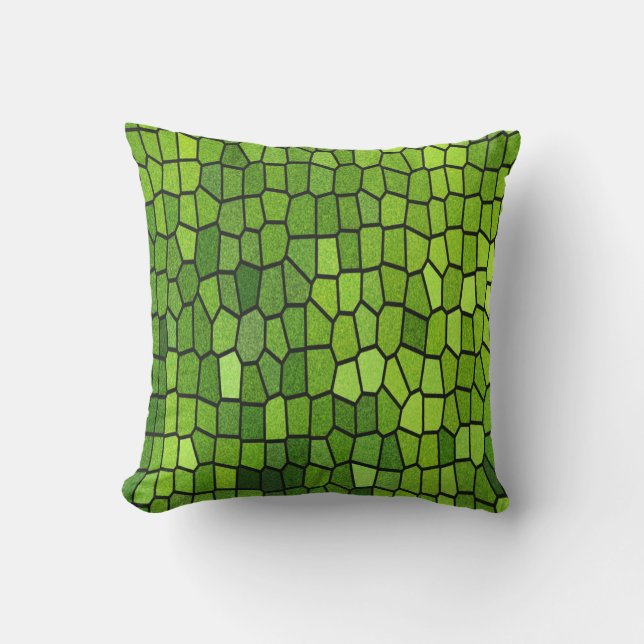 Green Stain Glass Mosaic Cushion (Front)
