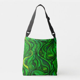 Green Stained Glass Abstract Crossbody Bag