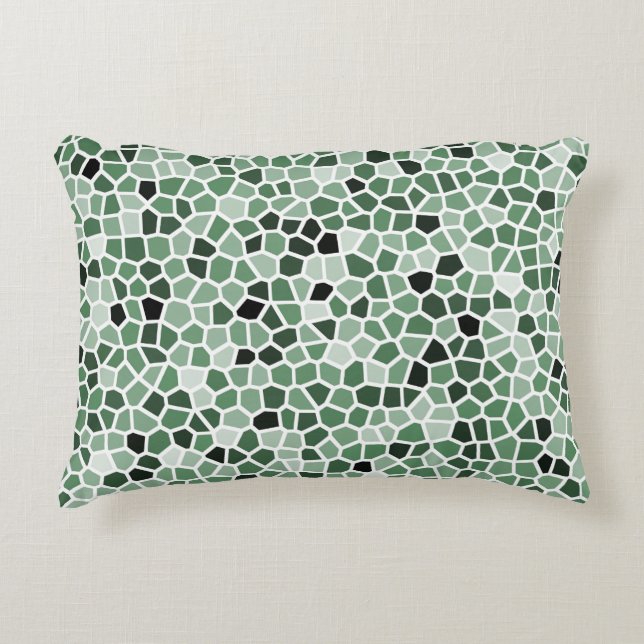 Green Stained Glass Pattern Decorative Cushion (Front)