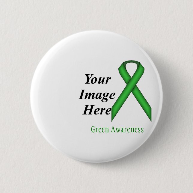 Green Standard Ribbon by Kenneth Yoncich 6 Cm Round Badge (Front)