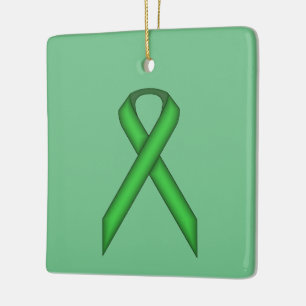 Green Standard Ribbon by Kenneth Yoncich Ceramic Tree Decoration