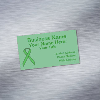 Green Standard Ribbon by Kenneth Yoncich Magnetic Business Card