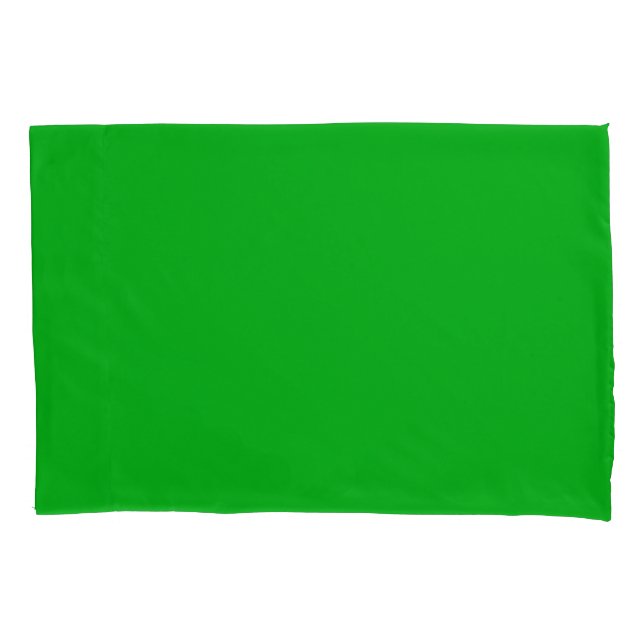 Green Standard Size Pillow Case Pair (Front-Left)